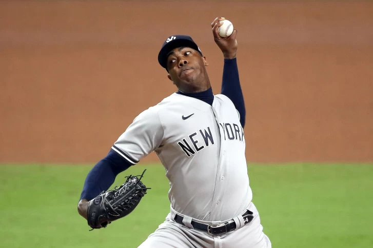 洋基查普曼(Aroldis Chapman)「刺青感染」進傷兵。法新社