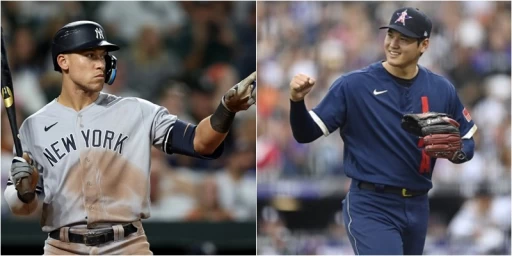 MVP賈吉(Aaron Judge,左)和大谷翔平難以選擇。合成照片