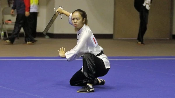 朱可歆包辦社會女子組南拳、南刀金牌。姚瑞宸攝