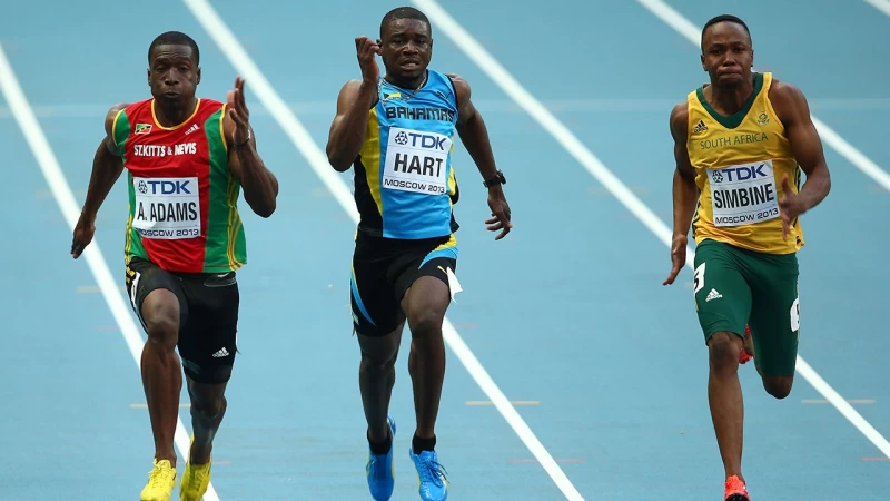 29 歲巴哈馬奧運短跑選手哈特(Shavez Hart，中)不幸遭槍擊過世。摘自推特