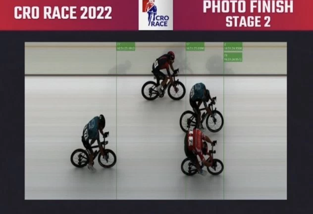 難分高下的終點攝影照。Sprint Cycling提供