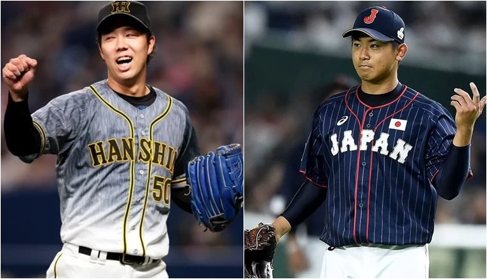 無安打投手今永昇太(右)、四冠王青柳晃洋過招。合成照片