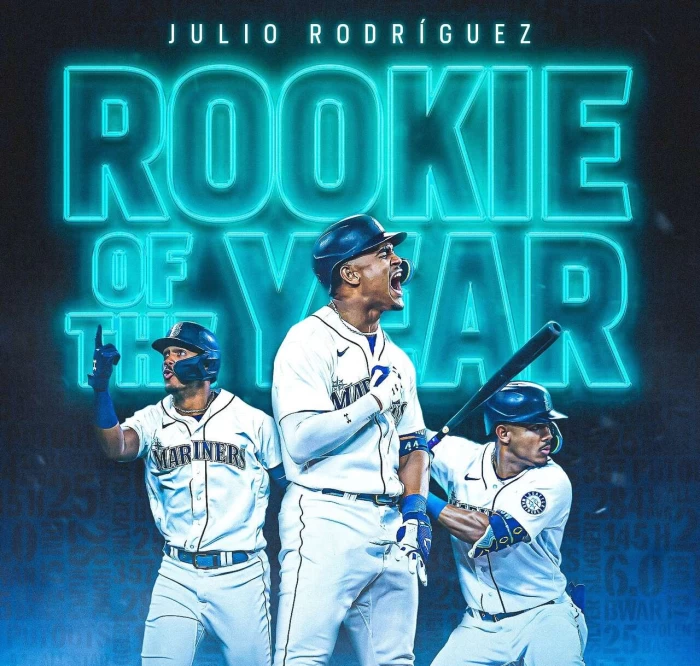 西雅圖水手羅里格茲(Julio Rodriguez)無懸念地成為今年的美聯新人王。摘自水手推特