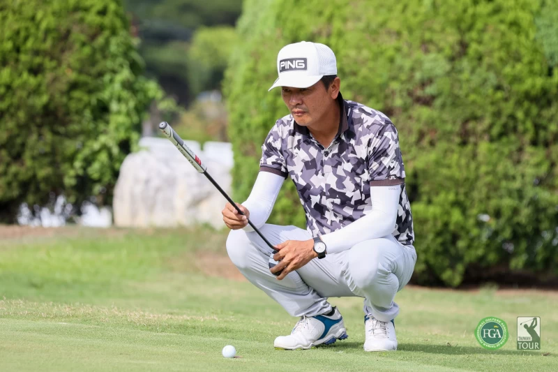 第二回合林文堂今天開賽連抓3鳥兩天成績68.69以 5暫並列第四。TPGA提供/林聖凱攝