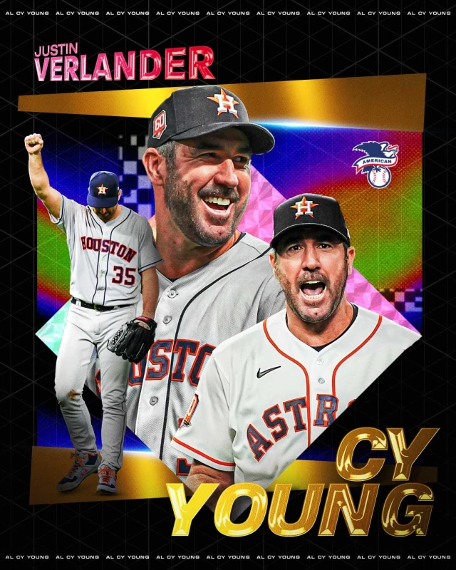 休士頓太空人韋蘭德(Justin Verlander)獲美聯賽揚獎。摘自MLB推特
