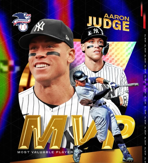 紐約洋基「法官」賈吉(Aaron Judge)今天確定拿下美聯MVP。摘自洋基推特