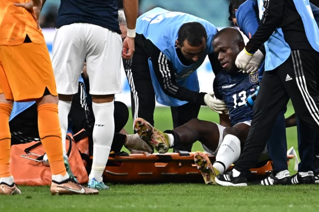 前鋒瓦倫西亞(Enner Valencia)進球後才傷退。法新社