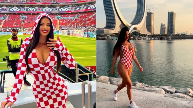 世足賽「最性感球迷」阿萬娜。（圖取自推特@Football__Tweet）