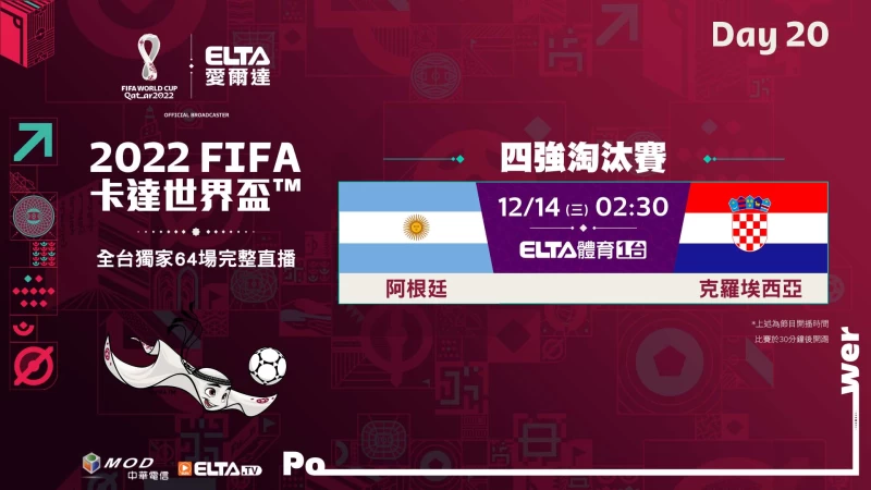 2022 FIFA世界盃鎖定愛爾達 第20比賽日轉播預告。官方提供
