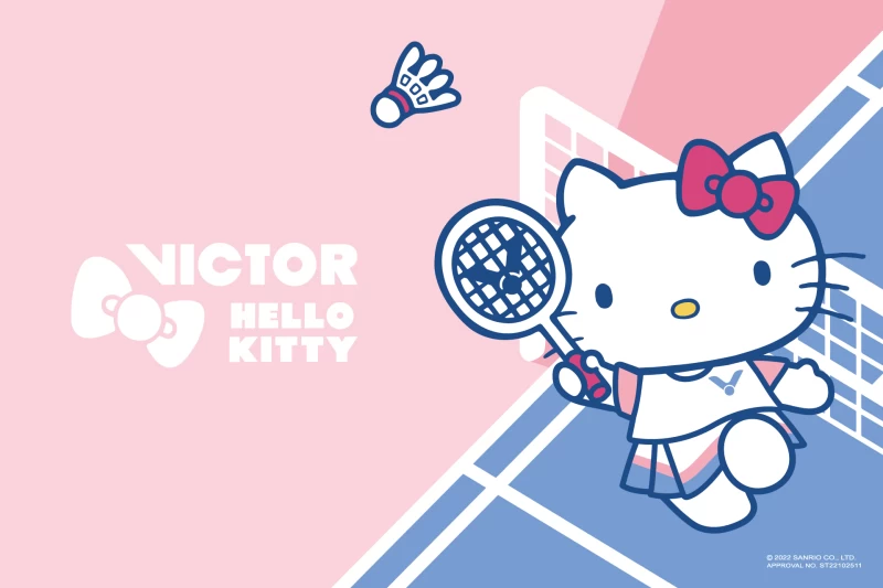 VICTOR X HELLO KITTY 聯名系列主視覺。官方提供