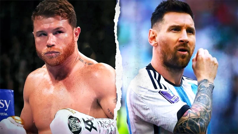 墨西哥的拳王阿瓦雷茲(Canelo Alvarez,左)大方恭賀阿根廷封王。合成照片