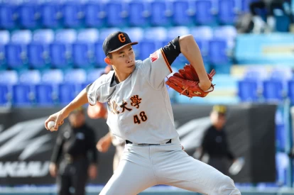 文化大學林振瑋先發7局飆速奪勝投。大會提供