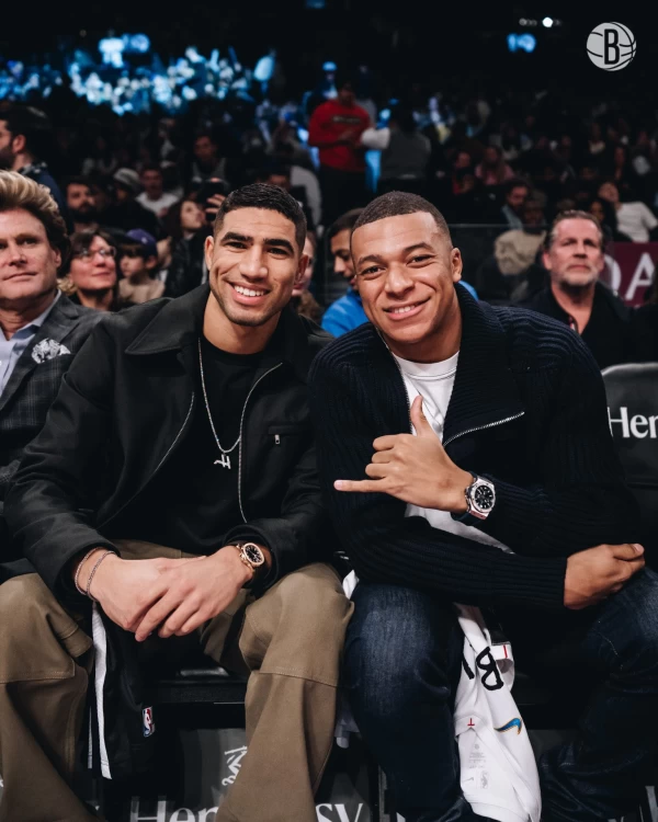 姆巴佩與哈基米跑去NBA。摘自推特