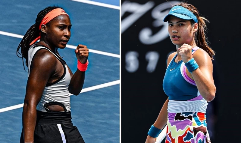 英美超級新星拉度卡努(右)、高芙將提前在女單64強對決。合成照片