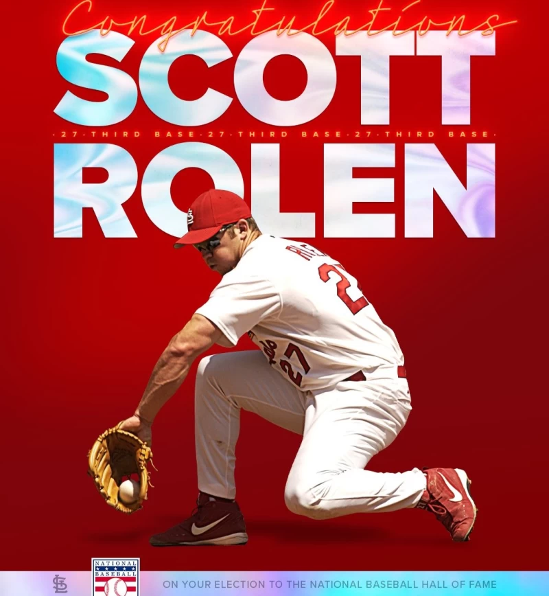 明星三壘手羅倫(Scott Rolen)將邁進名人堂。摘自紅雀推特