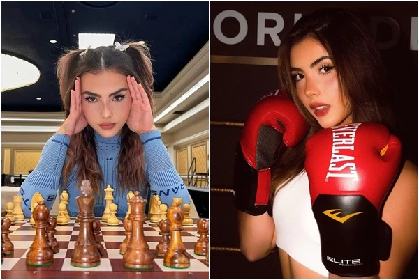 加拿大20歲西洋棋選手波提動靜皆宜。合成照片