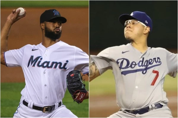 經典賽兩大巨投艾爾康塔拉(Sandy Alcantara,左)與左投尤利亞斯(Julio Urias)。合成照片