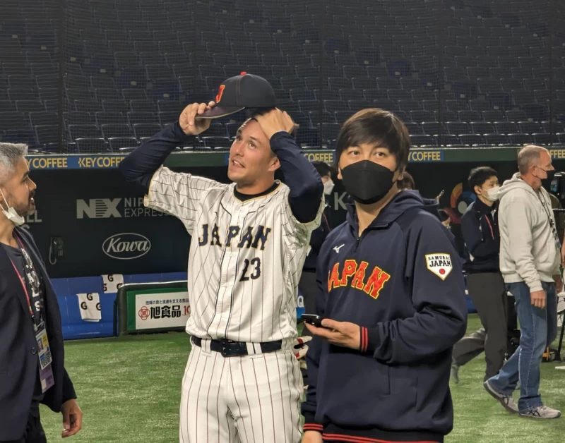 日本的祕密武器Lars Nootbaar(左)和水原一平。謝岱穎攝