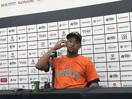 荷蘭隊史庫柏(Jonathan Schoop)。記者劉峻誠攝