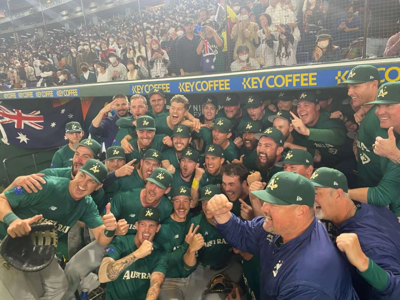 澳洲隊史首度擊敗韓國。WBC推特