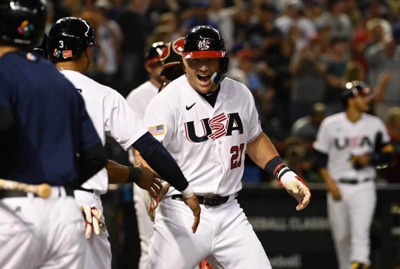 美國頭號球星楚奧特（Mike Trout）挹注3分砲帶動下海灌9分。法新社