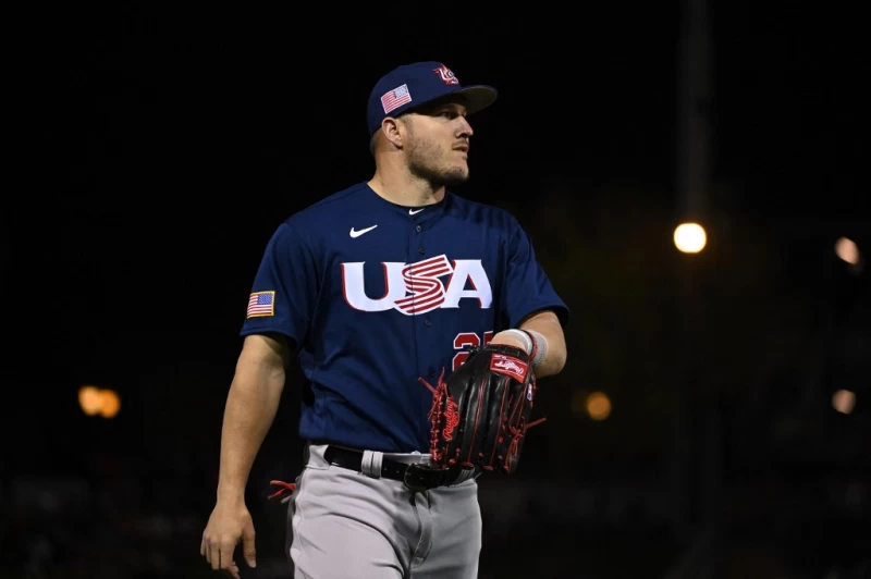 美國隊楚奧特（Mike Trout）。法新社