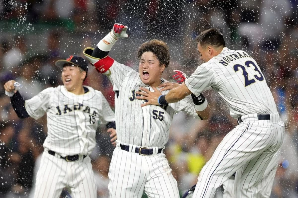 村上宗隆打出再見安，助日本逆轉勝墨西哥。法新社