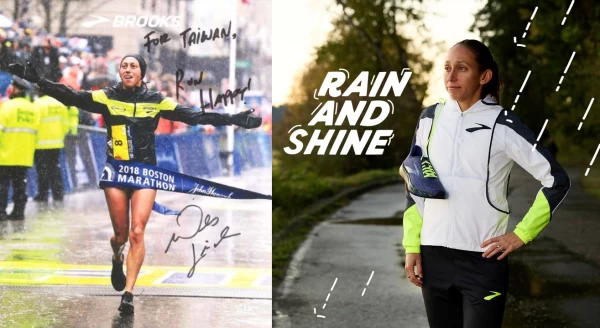 2018年波馬冠軍 Desiree Linden 送給台灣的簽名照(左)。官方提供