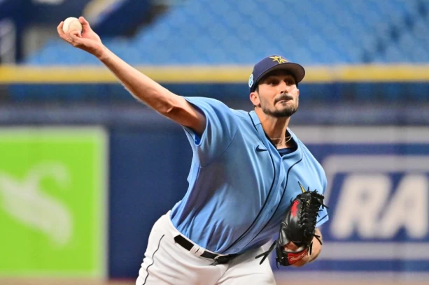光芒左投埃弗林(Zach Eflin),防禦率1.80,首戰面對老虎五局僅失一分的好表現。法新社