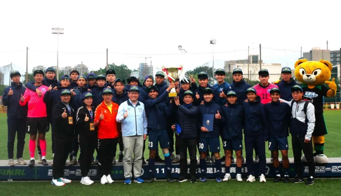 北市大保住大專男足常勝軍封號。詹健全攝