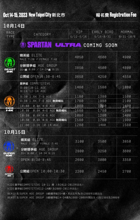 新北場售票資訊。官方提供