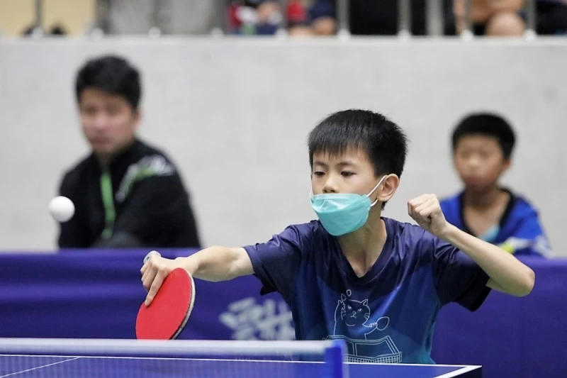 謝孟勳的單打為林森水籃攻下第1點勝利。姚瑞宸攝