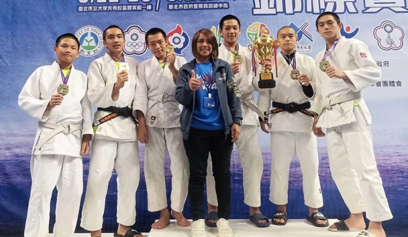新竹尖石國中奪得國中男子五人制團體賽冠軍。姚瑞宸攝