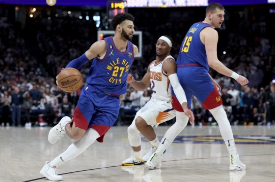 熱火在總冠軍賽守不住金塊雙俠約基奇(Nikola Jokic)和莫里(Jamal Murray)組合。法新社