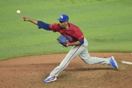 紐約大都會終結者狄亞茲（Edwin Diaz）在經典賽時不慎受傷。法新社