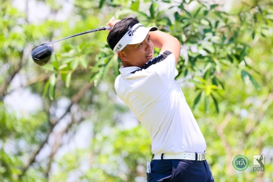 洪健堯第二回合打完以130桿 14持續領先。TLPGA林聖凱攝