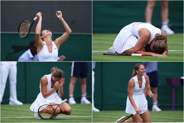 烏克蘭女將柯絲堤雅克(Marta Kostyuk)創造奇蹟。摘自溫網推特