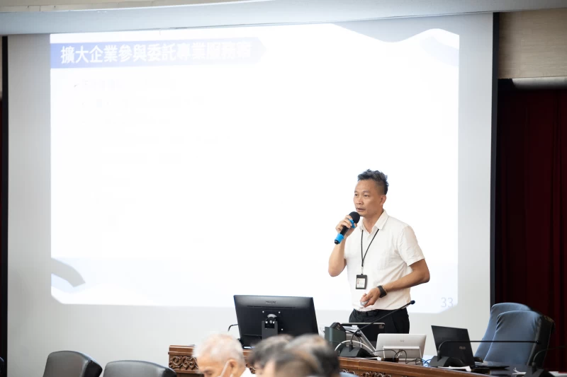 雙北世壯運執行辦公室張勝傑主任,進行籌備進度說明。官方提供
