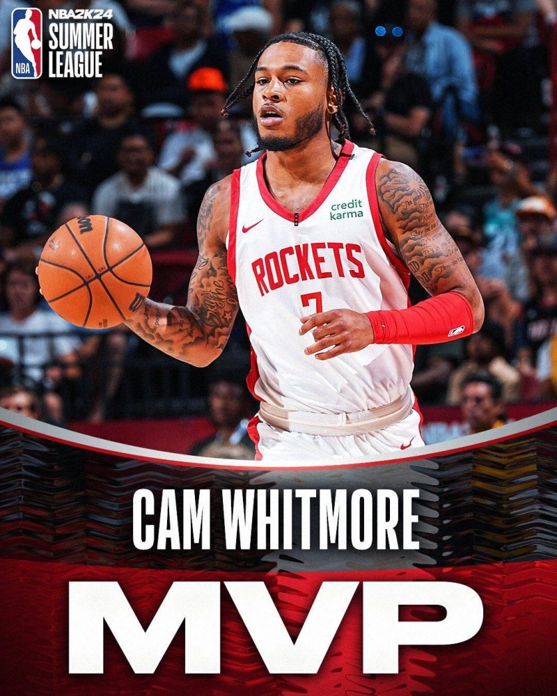 第20順位惠特摩爾帶火箭進夏聯决賽，優異的表現獲選MVP！（摘自NBA官網）