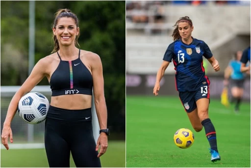 美國球員摩根(Alex Morgan)。合成照片