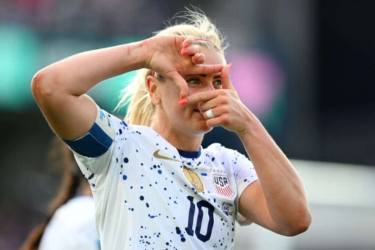 美國隊長霍蘭(Lindsey Horan)下半場的進球扳平保住不敗戰績。摘自女足世界盃推特