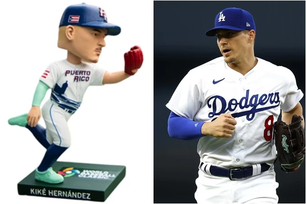 波士頓紅襪日前將球迷相當喜愛的赫南德茲(Enrique Hernandez)交易,但照送他的搖頭公仔。合成照片