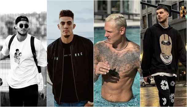 球員Tadas Sedekerskis(左至右)、Isaiah Pineiro、Janis Timma和Deividas Sirvydis。合成照片