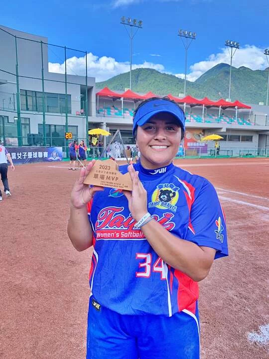 Destiny Vasquez lulu奪勝投及單場MVP。(圖:中華壘協提供)