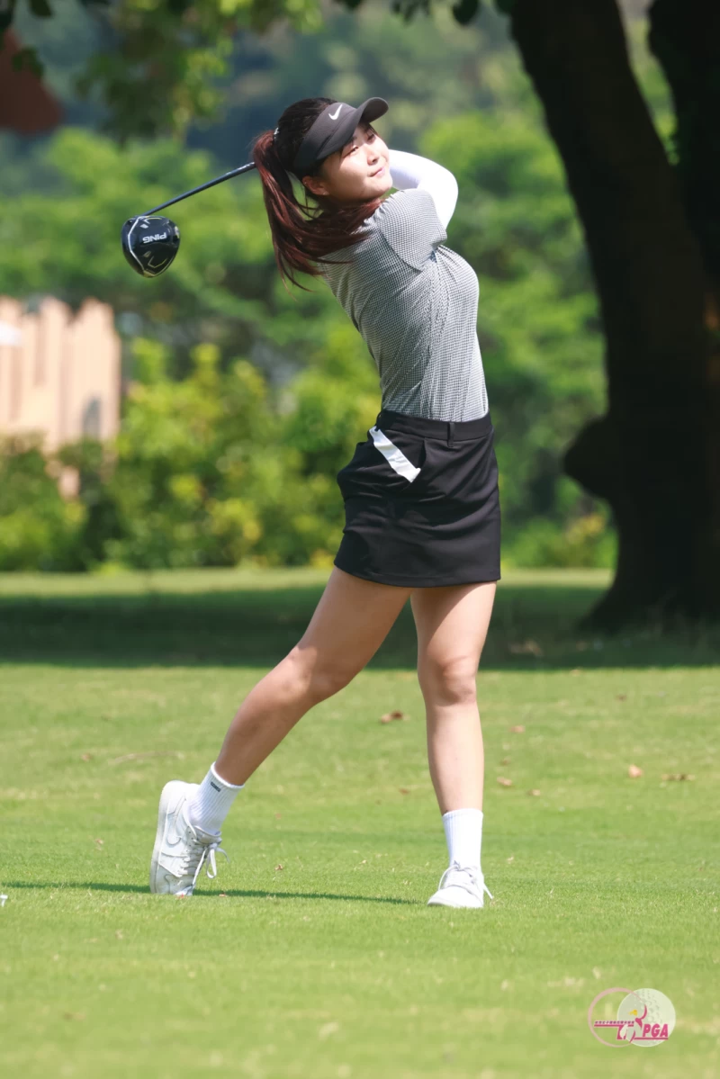 第一回合女子a組佐佐木郁乃78桿6暫並列第一。鍾豐榮攝影