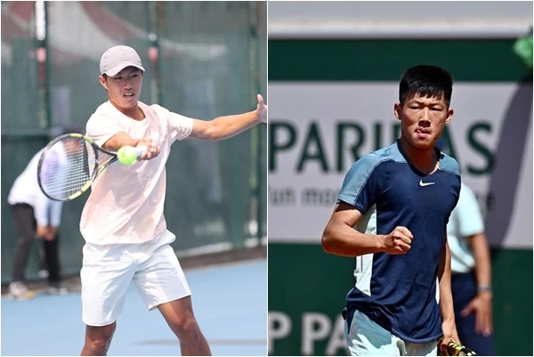 台灣雙雄曾俊欣(右)、許育修拿下二連勝。合成照片