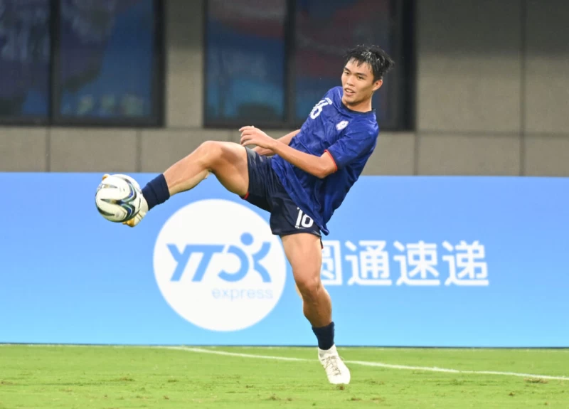 秦文彥踢進致勝球。(圖:中華奧會提供)