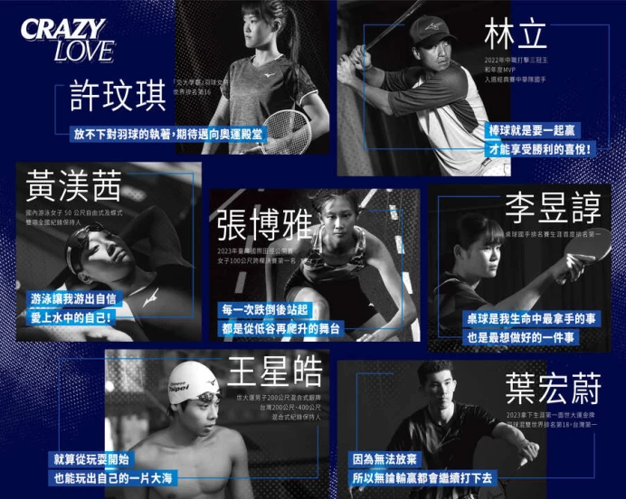 美津濃熱血喊出全新品牌精神「Crazy Love」。官方提供