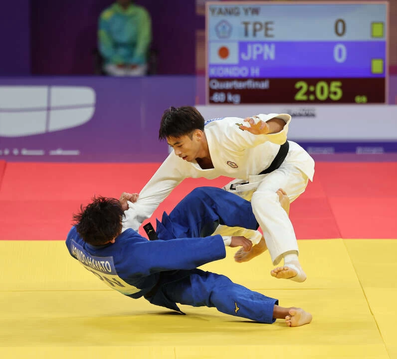 楊勇緯與日本近藤隼斗激戰近十分鐘。中華奧會提供