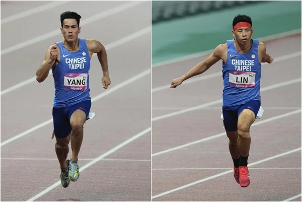 台灣飛人楊俊瀚(左)、林佑將爭取晉級決賽。中華奧會提供